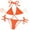 Orange, variant on Utoimkio Bikini Sets for Women High Waisted Women's Fashion Bikini Set Swimsuit Two Piece Solid Color Lacing Swimwear Beach Wear