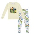 thumbnail image 2 of Ensembles de Pyjama Garçon Enfants Imprimé Dinosaure Col Rond Manches Longues Haut Pantalon Ensemble de Pyjama 2 Pcs Printemps Automne Enfants Pjs Beige 8 Ans-9 Ans, 2 of 5