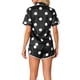 thumbnail image 3 of Conjuntos de pijama de satén para mujer INSPIRE CHIC, ropa de noche, camisetas con pantalones cortos, conjuntos de lounge XS con puntos negros, 3 of 6