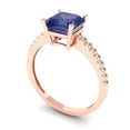 thumbnail image 2 of Solitaire with Accents Engagement Ring for Women - 2.7ct Simulated Tanzanite in 18K Rose Gold Promise Ring, 2 of 6