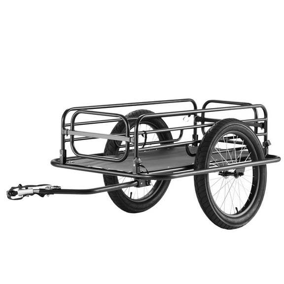 Folding Bike Trailer - 275lb Capacity Wagon Cart, Universal Coupler, 20" Wheels