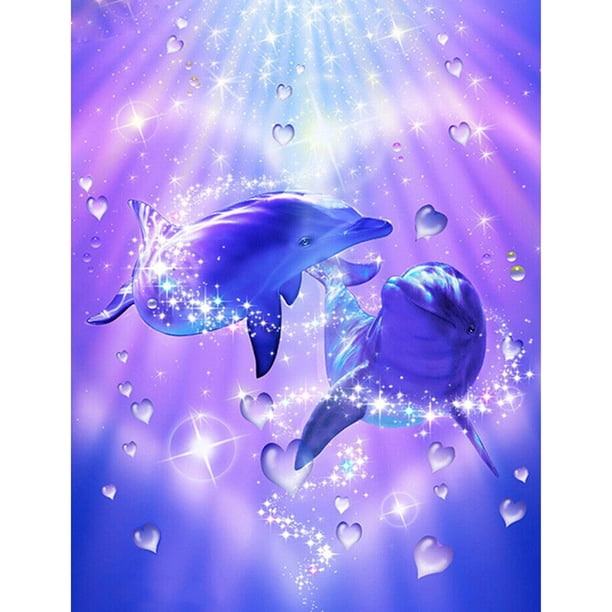 Cuadros Decorativos 5D bricolaje completo taladro diamante pintura delfín amor Cruz puntada bordado Kits hogar pared decoración JShteea Nuevos Originales