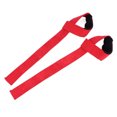 thumbnail image 5 of Correas de peso muerto de algodón que mejoran el agarre Correas de levantamiento de muñeca de tracción dura ajustables multifuncionales para entrenamiento de fuerza con mancuernas en barra Rojo, 5 of 5