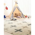 thumbnail image 4 of Unique Loom Hygge Shag Collection Area Rug - Positive (5' 1" x 8' Rectangle Ivory/Beige), 4 of 6