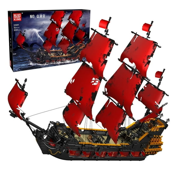 Mould King 13109 The Queen Anna's Revenge Pirate Ship Model Building Blocks