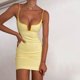 thumbnail image 2 of Moda mujer fiesta sólido Sexy cuello en V Camis sin mangas espalda descubierta chaleco Mini vestido Fridja  hj5991, 2 of 9
