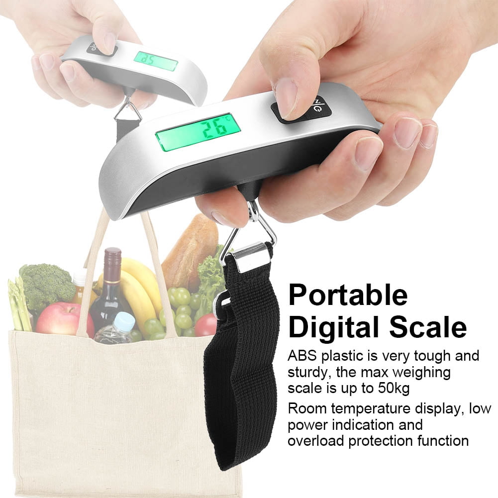 small Digital Weighing Scale Pocket Size LCD Digital Electronic Hanging Scales Portable Hook Weighing Balance Maximum Load 50Kg