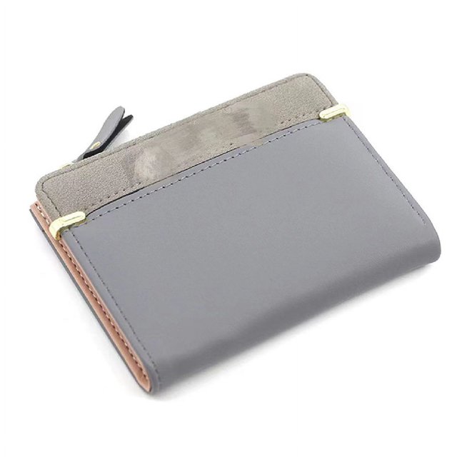 Cartera con cremallera para mujer, corta, sencilla, a la moda, con generoso cambio y certificado