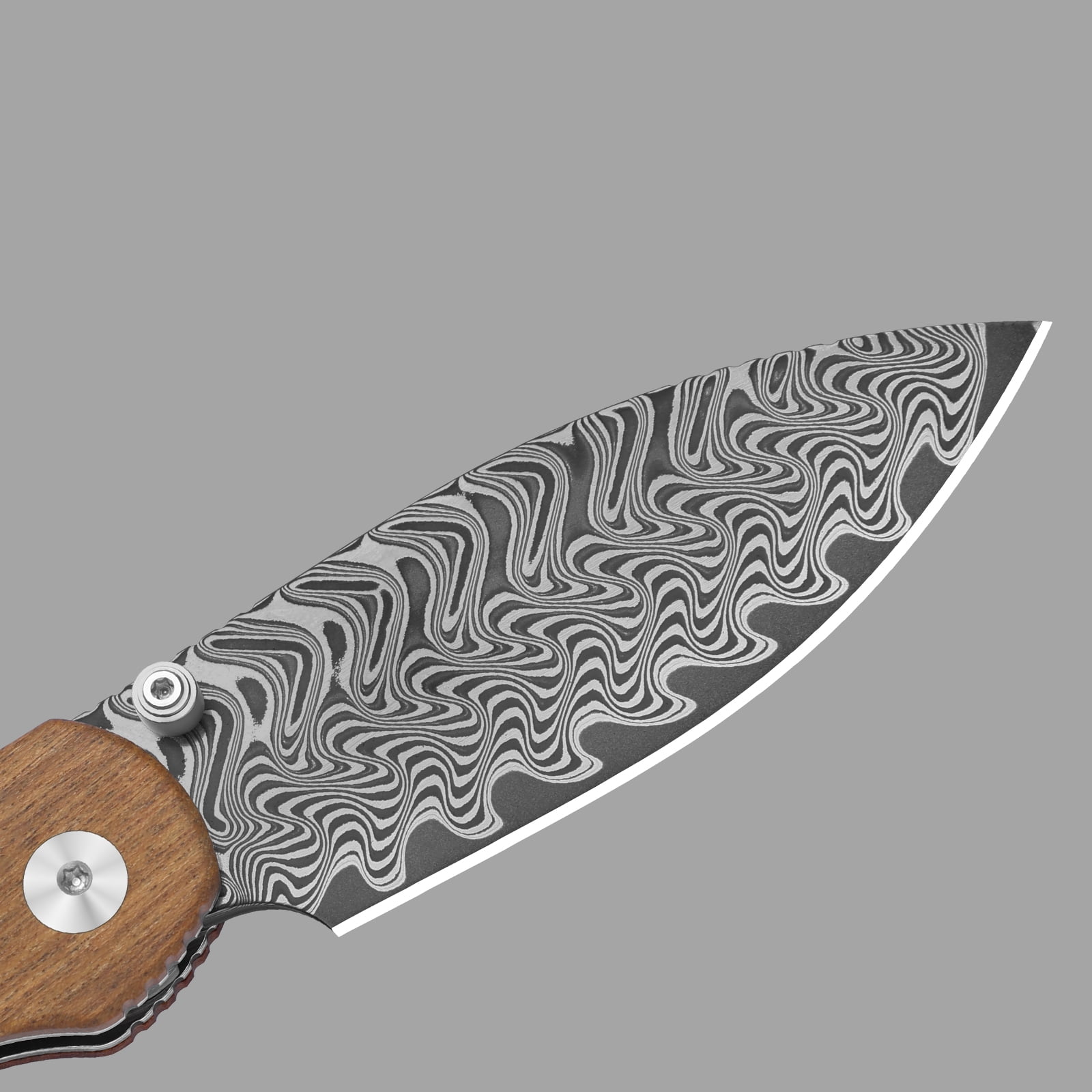 Kizer Phoca CD EDC Folding Pocket Knife Damascus Blade Wood Handle V3781CDA3