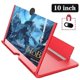 thumbnail image 1 of Lupa de pantalla para teléfono móvil 3D de 10 pulgadas, amplificador de vídeo HD, soporte con lupa para juegos de películas, soporte de escritorio plegable para teléfono, rojo, 1 of 5