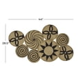 thumbnail image 3 of DecMode Brown Metal Plate Wall Decor with Black Patterns, 3 of 12