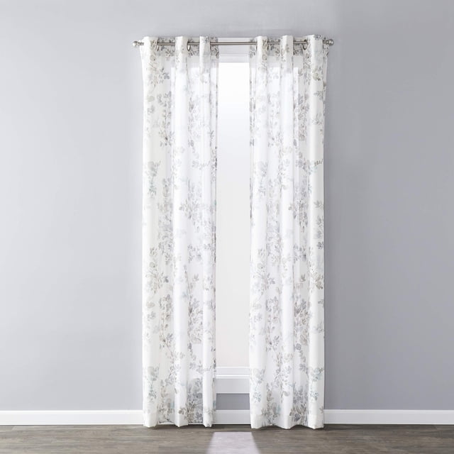 SKL Home Sunsafe Refresh Floral Light-Filtering, Spa, Curtain Panel, 40" x 63"