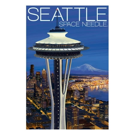 Space Needle Aerial View - Seattle, WA Print Wall Art By Lantern (Best Sandwiches Seattle Wa)
