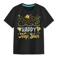 thumbnail image 4 of Gerichy Girls Graphic Print Summer Short T-Shirts for Girls 2025 Happy New Year Cartoon Printed Round Neck Short Sleeve Tops, 4 of 5