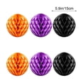 thumbnail image 3 of Hovilon 6 Pieces Paper Honeycomb Balls Hanging Tissue Pom Poms, Black Orange Purple Halloween Party Decor for Indoor Ceiling Window Doorway, Spooky Holiday Venue Layout Supplies for Themed Home Decor, 3 of 6