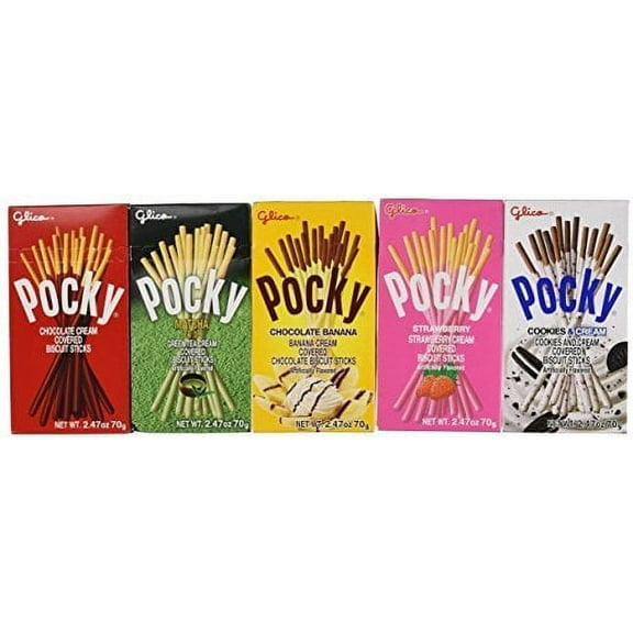 Pocky Biscuit Stick 5 Flavor Variety Pack (Pack of 5)