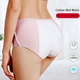 thumbnail image 6 of Women Leak Proof Incontinence Underwear Washable Absorbent Mid Waist Panties Postpartum Bladder Control Briefs Pink XXXXL, 6 of 9