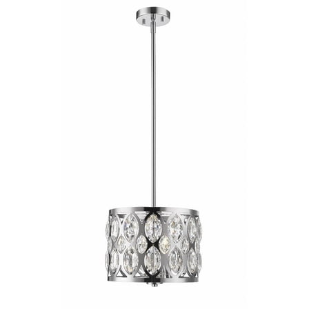3 Light Chandelier in Metropolitan Style 12 inches Wide By 9 inches High-Chrome Finish Bailey Street Home 372-Bel-3173381