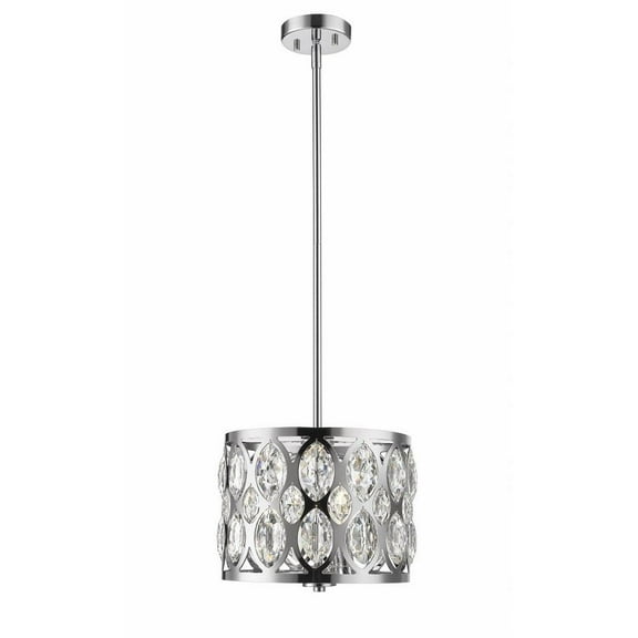 3 Light Chandelier in Metropolitan Style 12 inches Wide By 9 inches High-Chrome Finish Bailey Street Home 372-Bel-3173381
