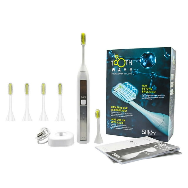 ToothWave Electric Toothbrush Powered by DentalRF Technology + 4 Extra Brush Heads