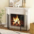 thumbnail image 2 of Costway 132 cm x 79 cm Pantalla de Chimenea de Metal Transparente de 3 Paneles, Rejilla Protectora contra Chispas de Fuego Plegable con Patrón de Chevrón, Malla Protectora contra Incendios, Negro, 2 of 4