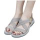 thumbnail image 3 of Bmisegm Women's Summer Fashion Open Toe Solid Color Adjustable Elastic Sports Sandals Breathable Non Slip Outdoor Beach Sandals Womens Sandals Summer Beige 8, 3 of 8