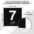thumbnail image 2 of Exam Room Number Sign, 6" x 6" Number 7 Sign with Braille and Tactile Self-Adhesive Identification for Office, White on Black, 2 of 7
