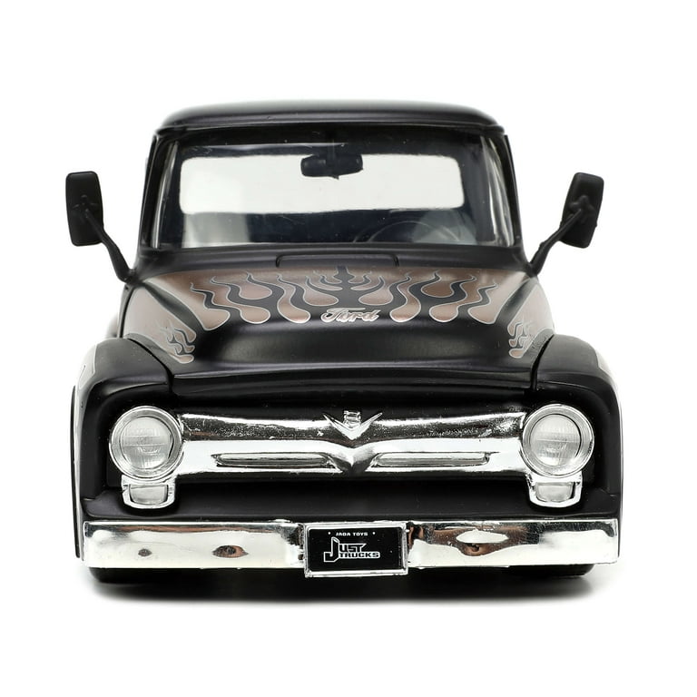 1956 Ford F-100 Pickup Truck Matt Black and Champagne with