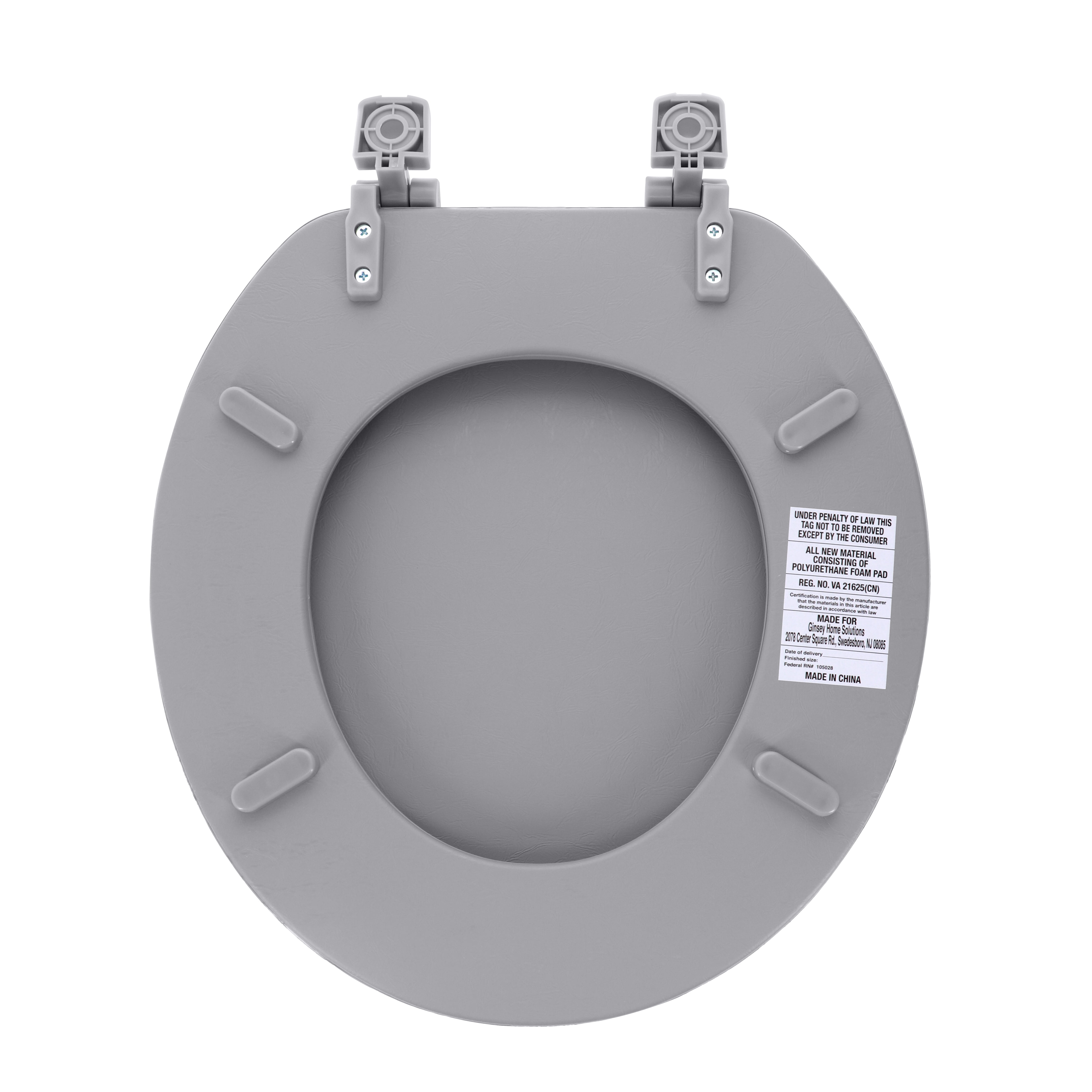 Ginsey Round Soft Cushion Toilet Seat, Gray - Walmart.com