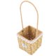 thumbnail image 3 of Khaki Wicker Woven Basket Hand Woven Storage Basket with Handle, 3 of 4