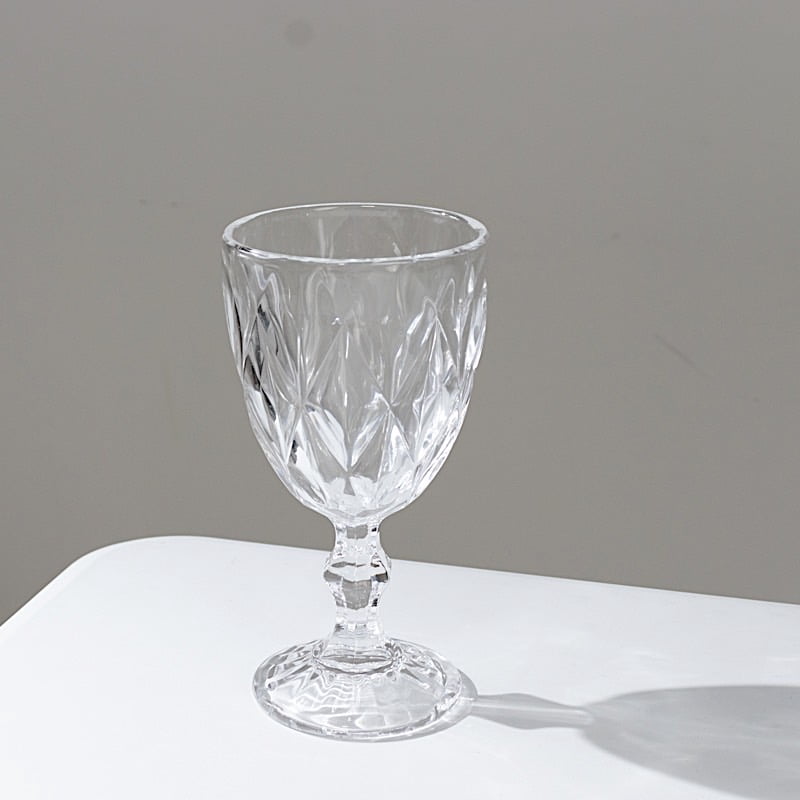 BalsaCircle 6 Clear 12 oz Crystal Reusable Glass Wine Glasses Goblets Wedding Party Events Decorations Supplies