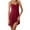hwj# Wine354, variant on Huowey Women'S Nightdress Stain Skill V-Neck Sleeveless Spaghetti Strap Dressing Gown Solid Color Short Sleepwear Night Dress Short Negligees Chemise,Red,XL