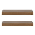 thumbnail image 3 of Kate and Laurel Havlock Wood Shelf Set, Rustic Brown 2 Piece 24 inch, 3 of 11