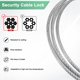 thumbnail image 2 of Uxcell 5-Pack Candado de Cable de Seguridad, 3FT 4mm Recubierto de Acero Inoxidable Candado de Equipaje Cuerda Resistente a Cortes Cable de Acero Trenzado [Transparente], 2 of 6