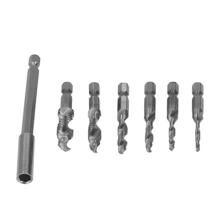 

Big sale Drill Tap Set Combined Bit Hex Shank Spiral Metric M3M10 for Steel Aluminum Sheet Metal Thin Plate Silver