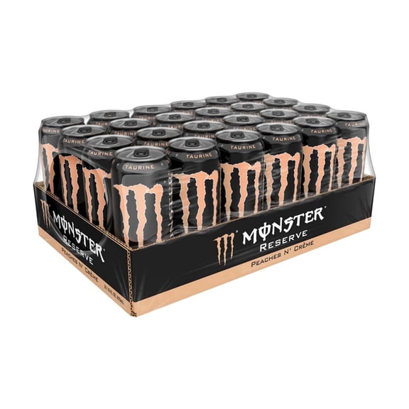 Monster Reserve Peaches N' Cream Energy Drink, 16 fl oz, Pack of 24 Cans