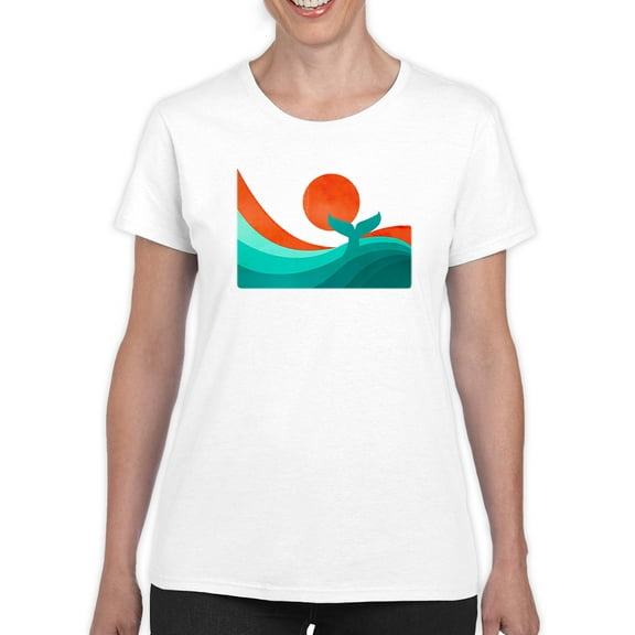 Image Conscious Whale Tail In The Sunset T-Shirt Womens -Jay Fleck Designs, Female Regular Fit