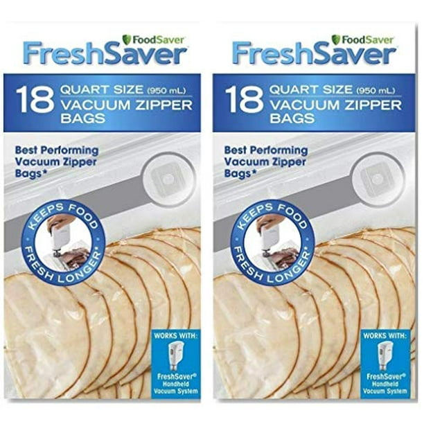FoodSaver Freshsaver 18 Quartsized Vacuum Zipper Bags 2 Pack (36