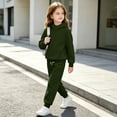 thumbnail image 6 of Kids Girls Hoodie and Jogger Set Two Piece Tracksuit Pullover Sweatshirt Sweatpants with Kangaroo Pocket Solid Athletic Sportswear 4-15Y, 6 of 8