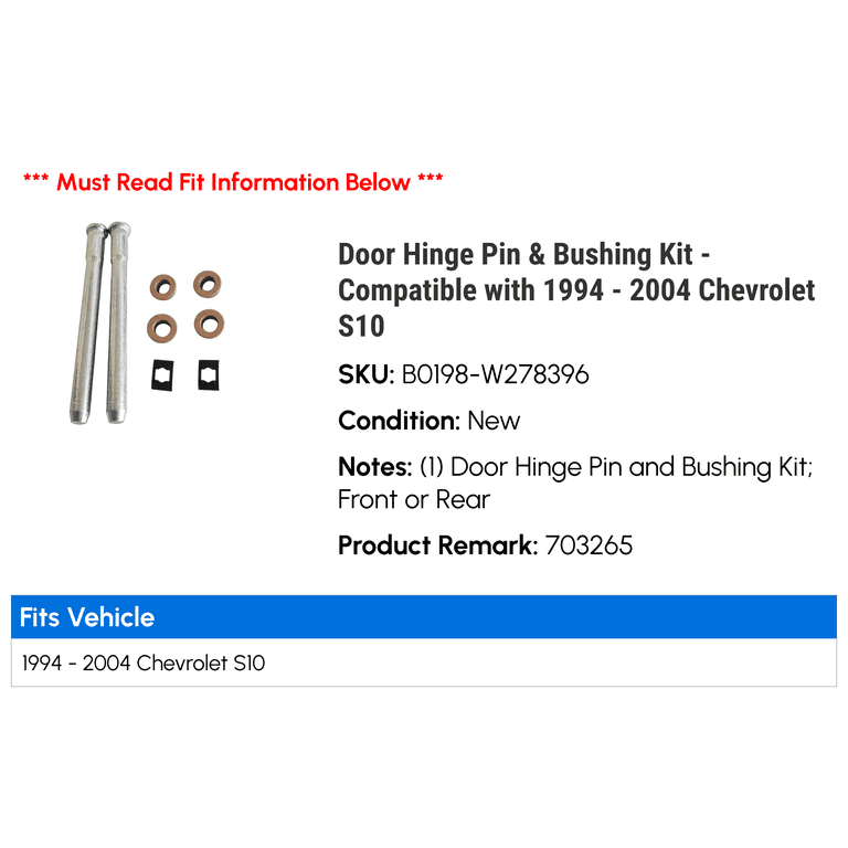 S10 Door Hinge Pin and Bushing Repair Kits