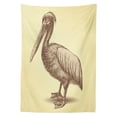 thumbnail image 3 of Ambesonne Vintage Yellow Tablecloth Rectangular Table Cover, Sketchy Pelican, 52"x70", Pale Yellow and Brown, 3 of 4