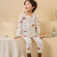 thumbnail image 2 of Toddler Girl Pajamas Graphic Pajamas Crewneck Long Sleeve Soft Girls Lounge Set Fall Pajamas Kids 1-2 Years, 2 of 9