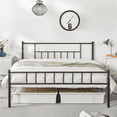 thumbnail image 2 of Yaheetech Basic Metal Platform Bed with Headboard and Footboard, Queen, Black, 2 of 9