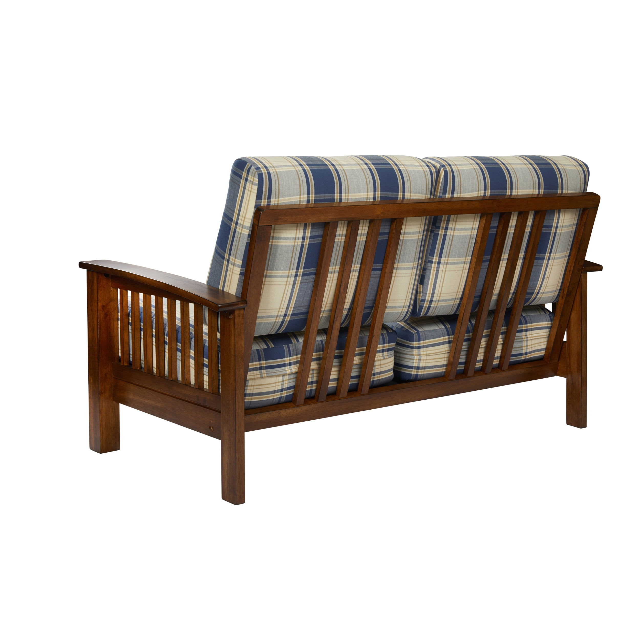 Homesvale Maisie Poly Cotton Mission Style Loveseat with Exposed