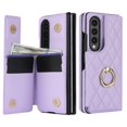 thumbnail image 5 of ELEHOLD Luxury Wallet Case for Samsung Galaxy Z Fold 3, Faux Leather Non-Slip Grip Ring Holder Flip Kickstand Card Cash Slot Shockproof Protection Case for Samsung Galaxy Z Fold 3 ,Purple, 5 of 7