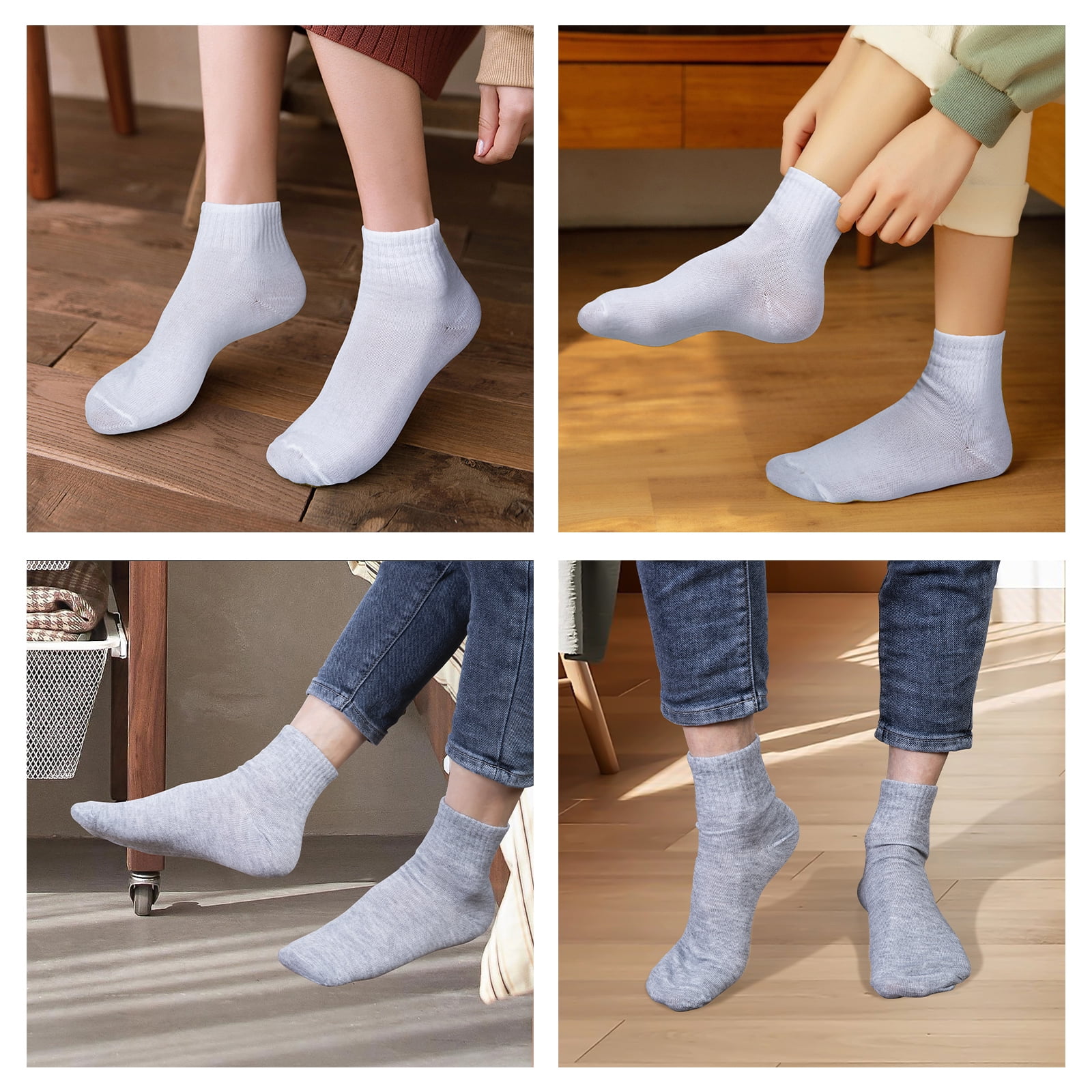 Sophproton 150 Pairs Men's Socks Bulk Quarter Socks Moisture Wicking Socks Casual Sports Ankle Socks Bulk for Homeless  Men Women