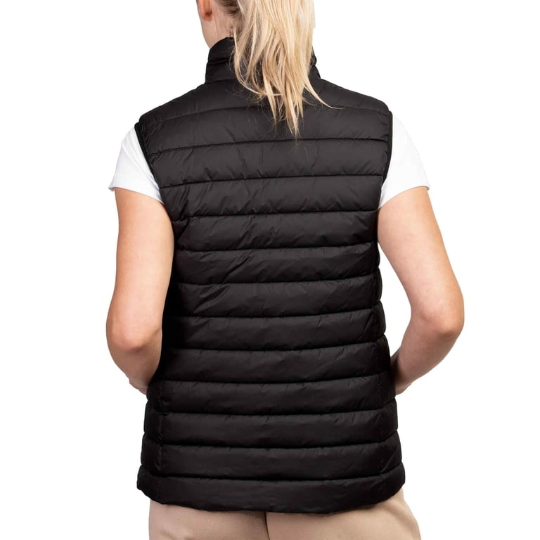 SUPPLY Nylon Puffer Vest Black サプライ ベスト Women's Nylon Zip Up Quilted Puffer Vest, Black, Medium, 1 Pack
