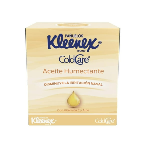 Pañuelos desechables Kleenex Cold Care con aceite humectante 65 pzas