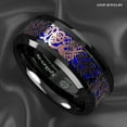 thumbnail image 2 of Tungsten Rings for Men Wedding Bands for Him Womens Wedding Bands for Her 8mm Black Rose Gold Celtic Dragon Attractive, 2 of 8