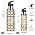 thumbnail image 2 of Yayeee 20oz Insulated Water Bottle Double Wall Stainless Steel with Flip Straw Lid, Beige Floral Pattern, 2 of 7